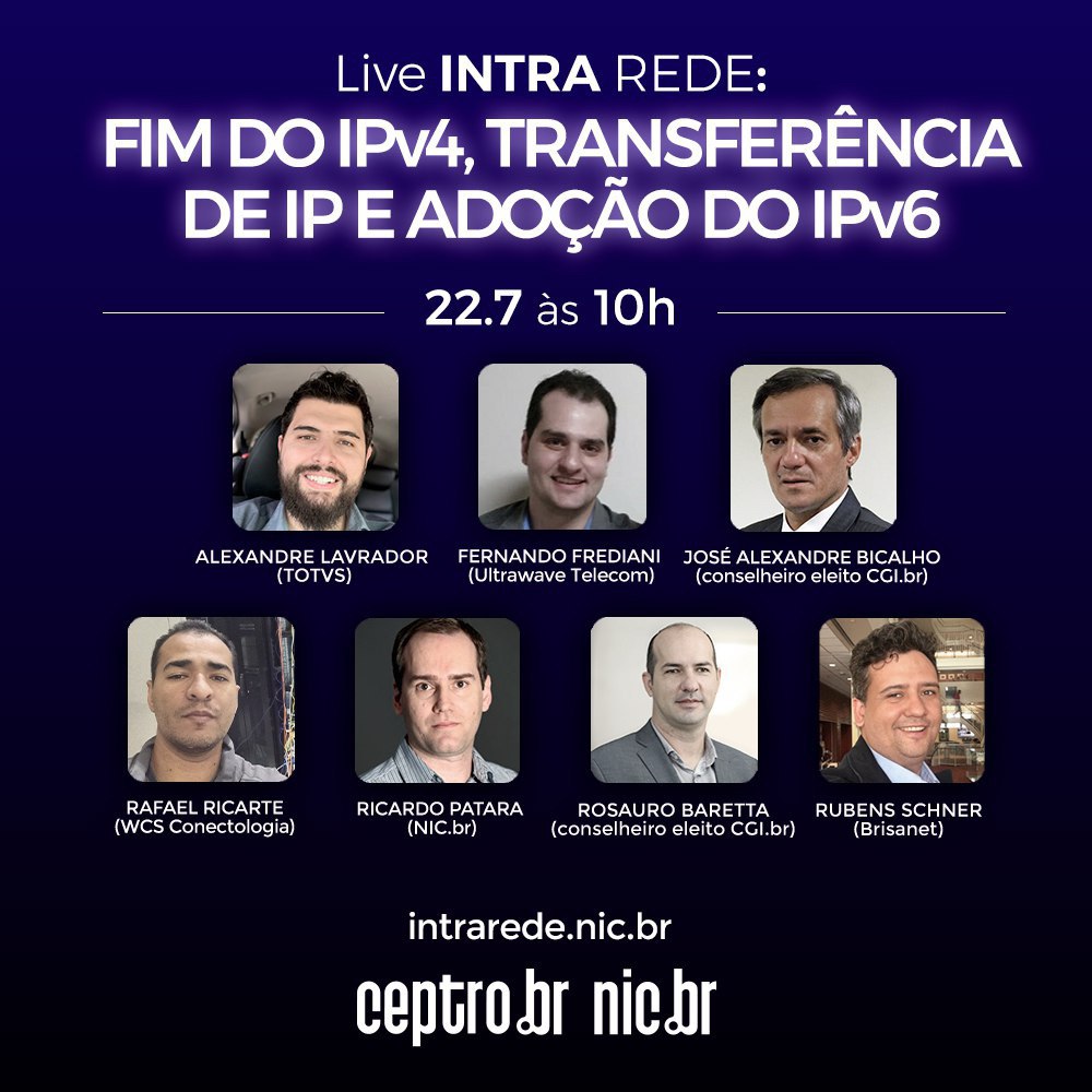 Assista como foi a Live do Intra Rede sobre o Fim do IPv4, transferência de IP e adoção do IPv6